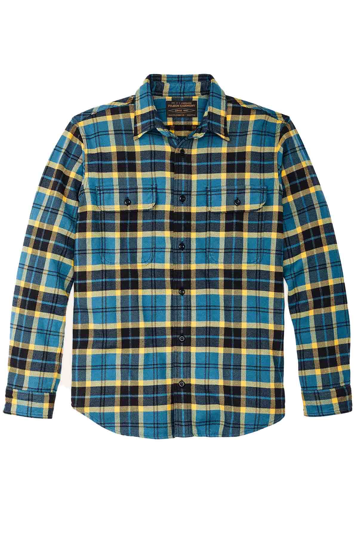 Filson - Vintage Flannel Workshirt - Blue Ash Gold Plaid - Front