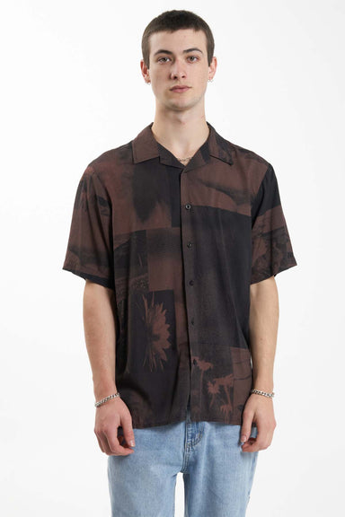 Thrills - Earthdrone Bowling Shirt - Black - Front