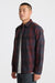 Roark Revival Diablo LS Flannel in Sangria — Quarter view
