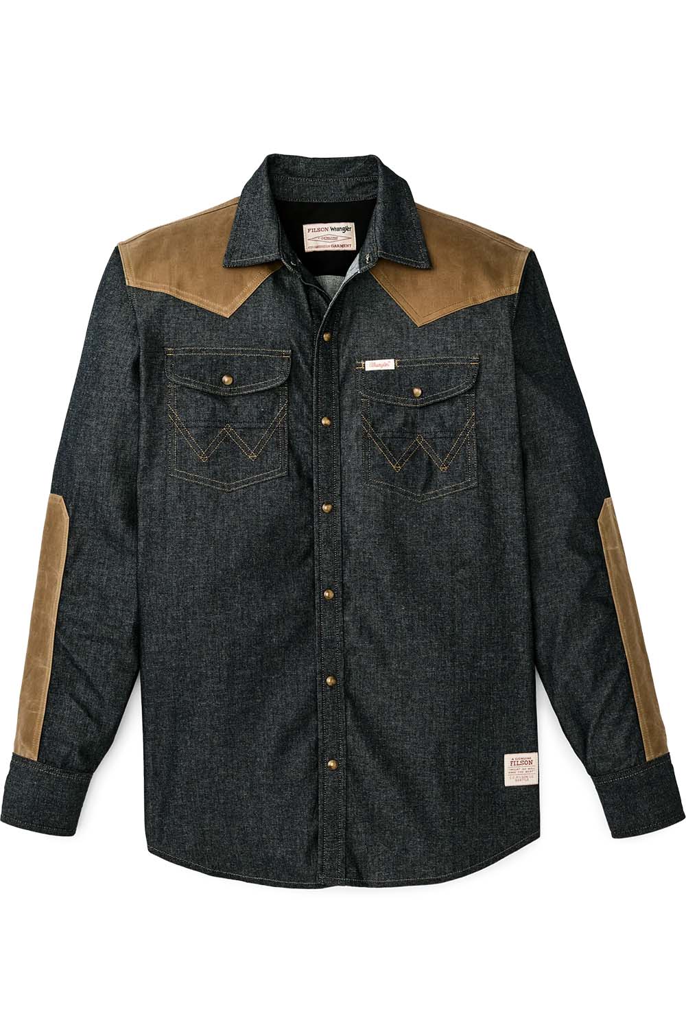 wrangler x filson wild adventure shirt indigo front 