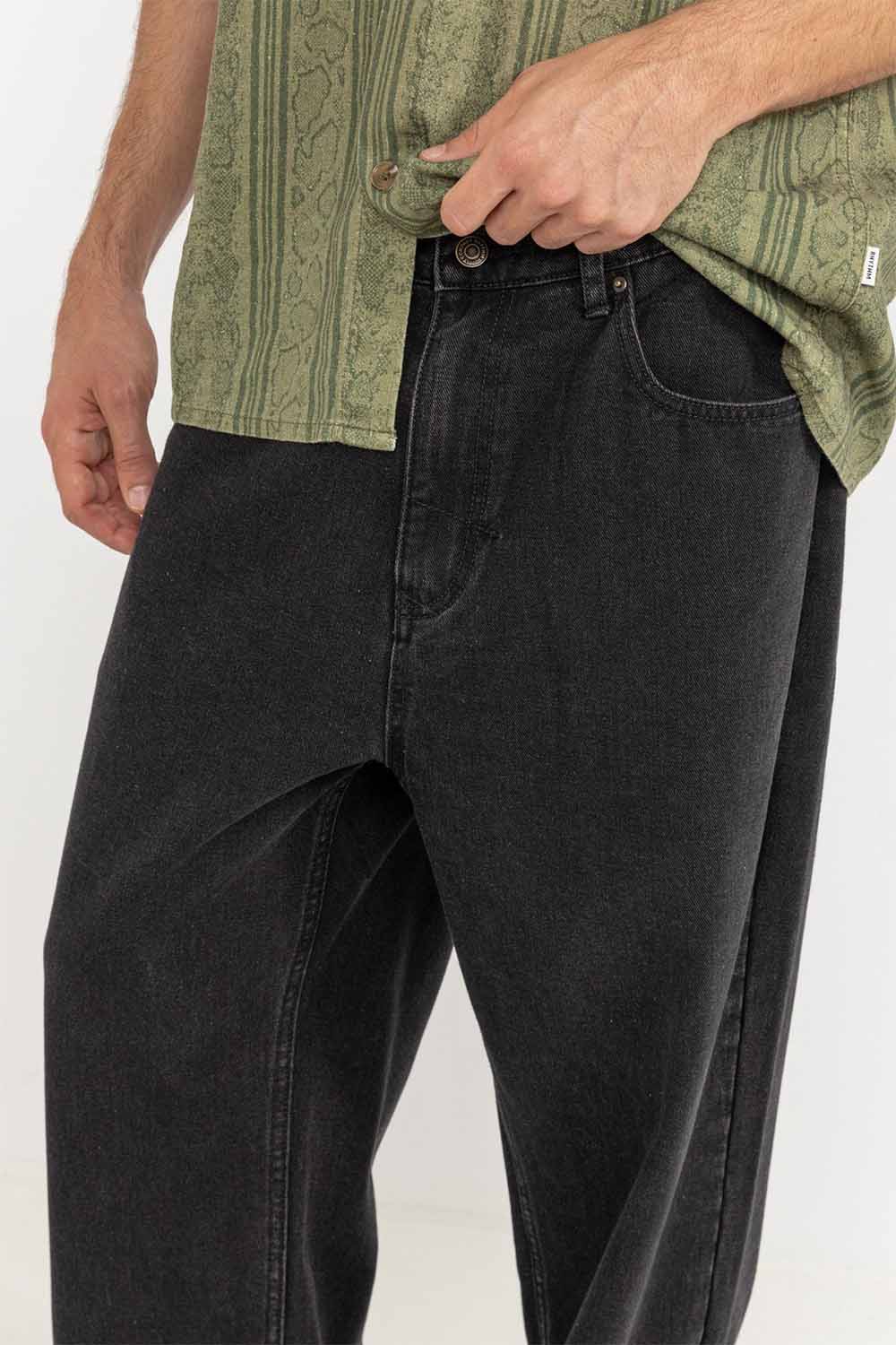 Rhythm Essential Jean Worn Black Detail