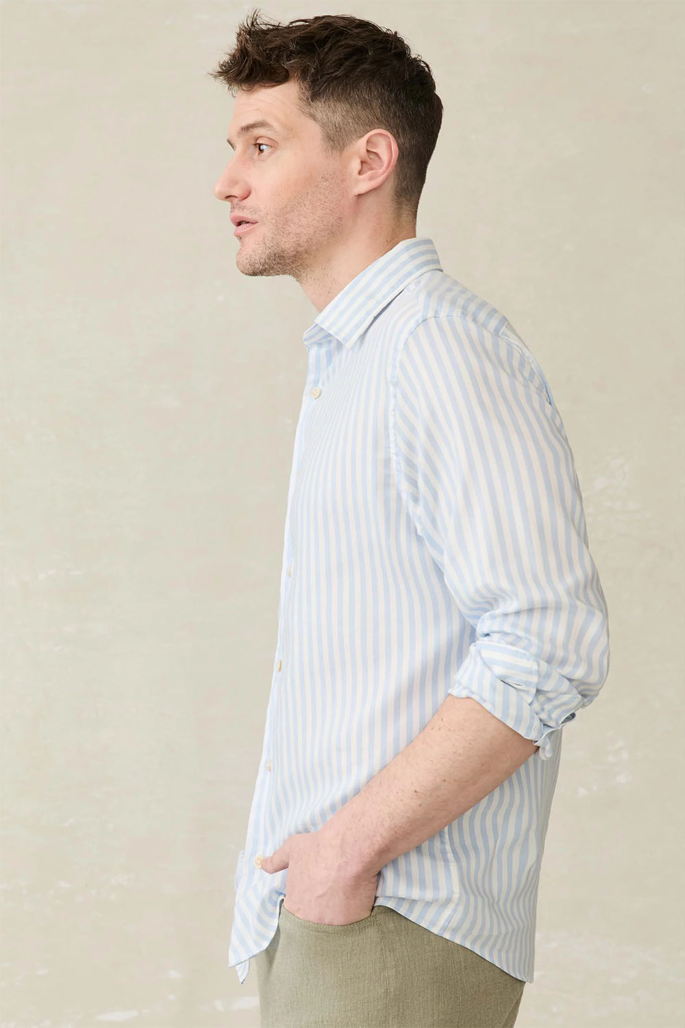 Faherty - MOVEMENT MONTERREY SHIRT - Blue Cape Stripe - Side