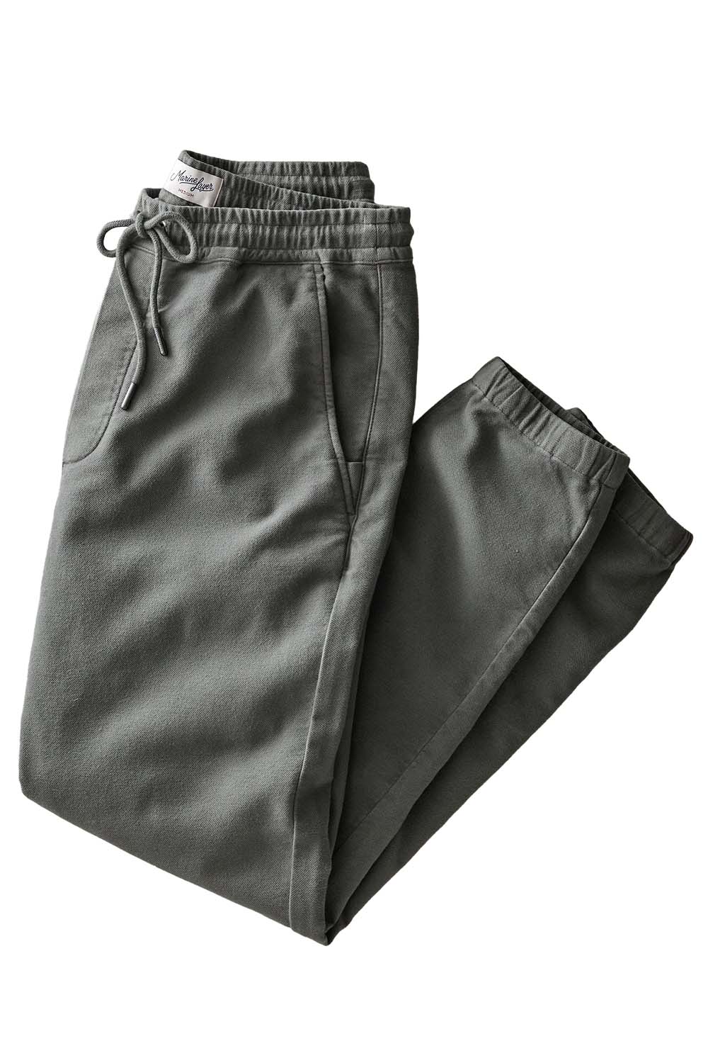 Marine Layer Saturday Favorite Jogger in Olive — Flatlay view