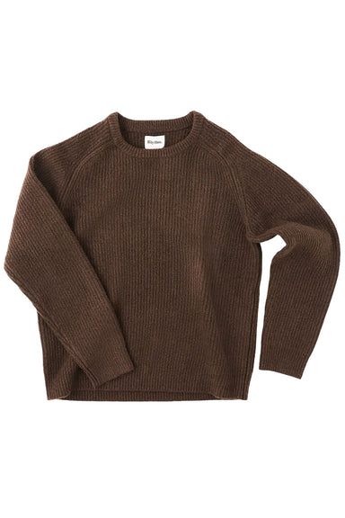 Rhythm Vintage Waffle Knit Sweater in Chocolate — Flatlay view