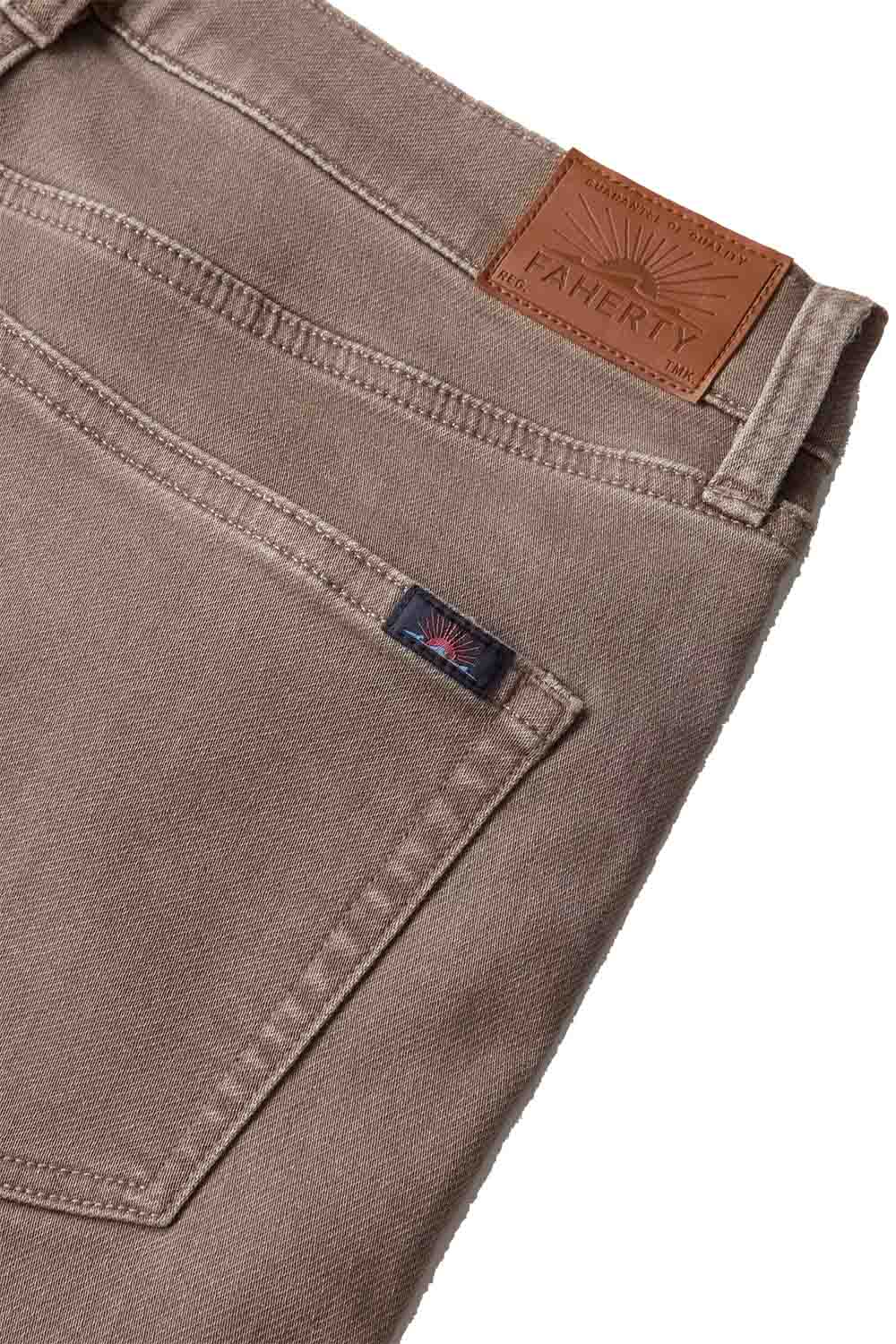Faherty - Stretch Terry 5 Pocket - Dark Rye - Back Detail