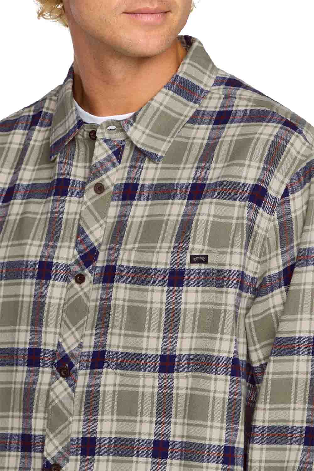 Billabong COASTLINE LS FLANNEL Olive Detail