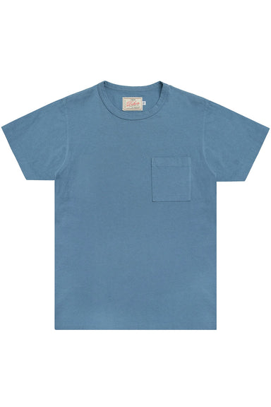 Dehen Heavy Duty Pocket Tee in Faded Blue — Flatlay view