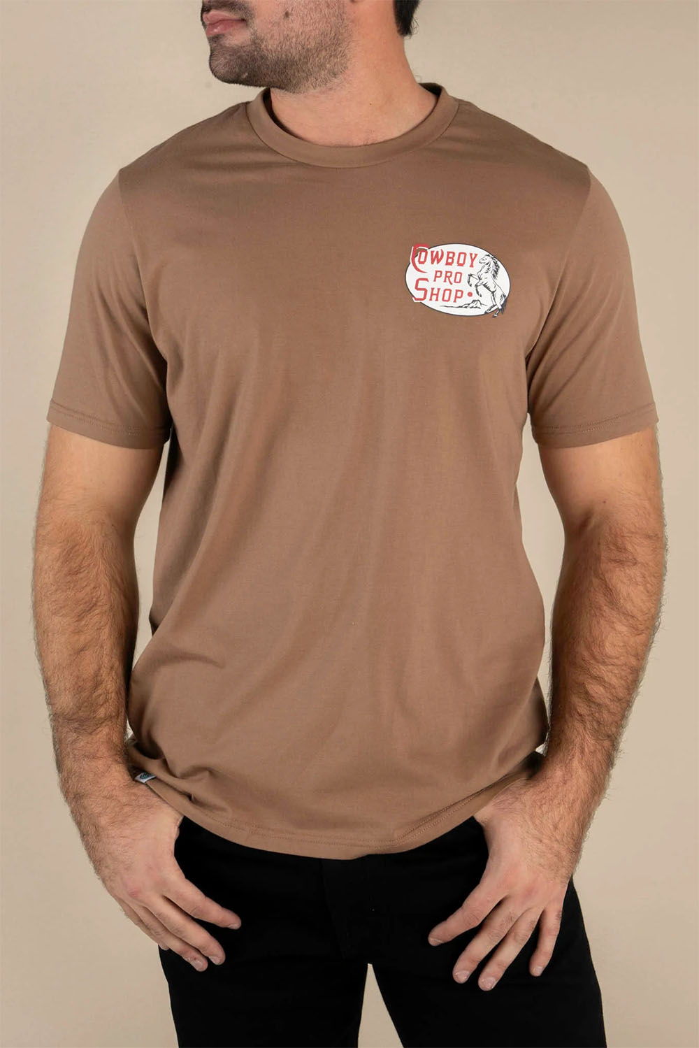 Sendero - Cowboy Pro Shop Tee - Light Brown - Front