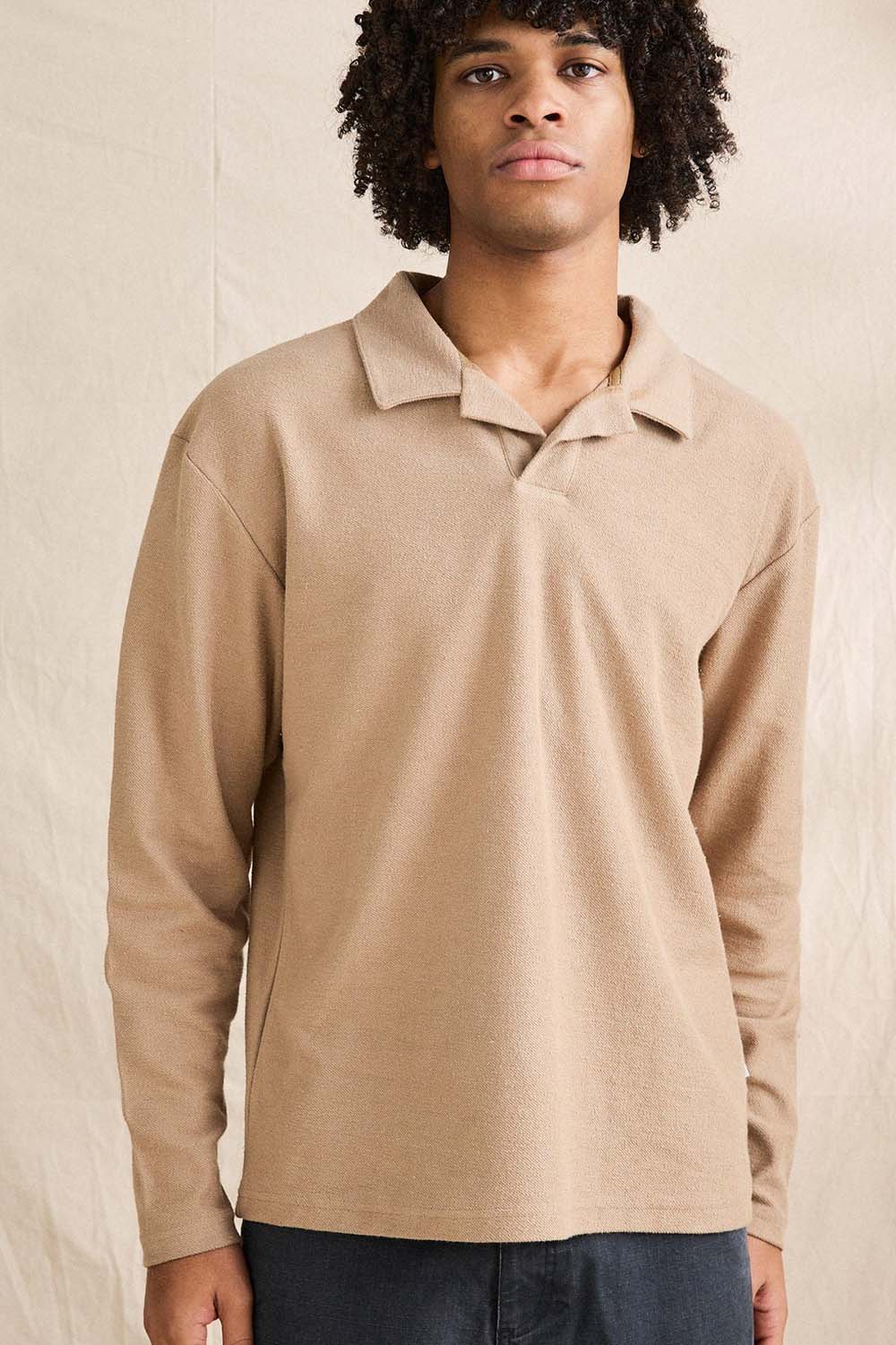 Rhythm Kapu Rugby Polo in Incense — Front view