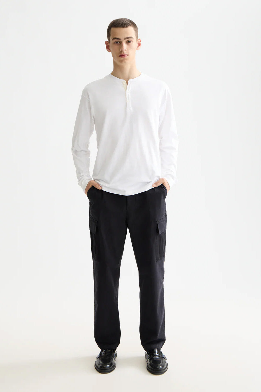 Scotch & Soda - SLUB HENLEY LS - Bright White