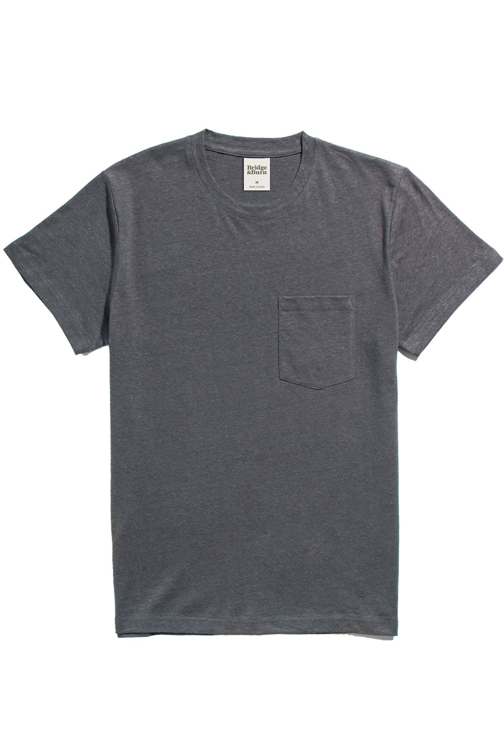 Bridge & Burn - Organic Hemp Pkt Tee - Slate Grey - Flatlay