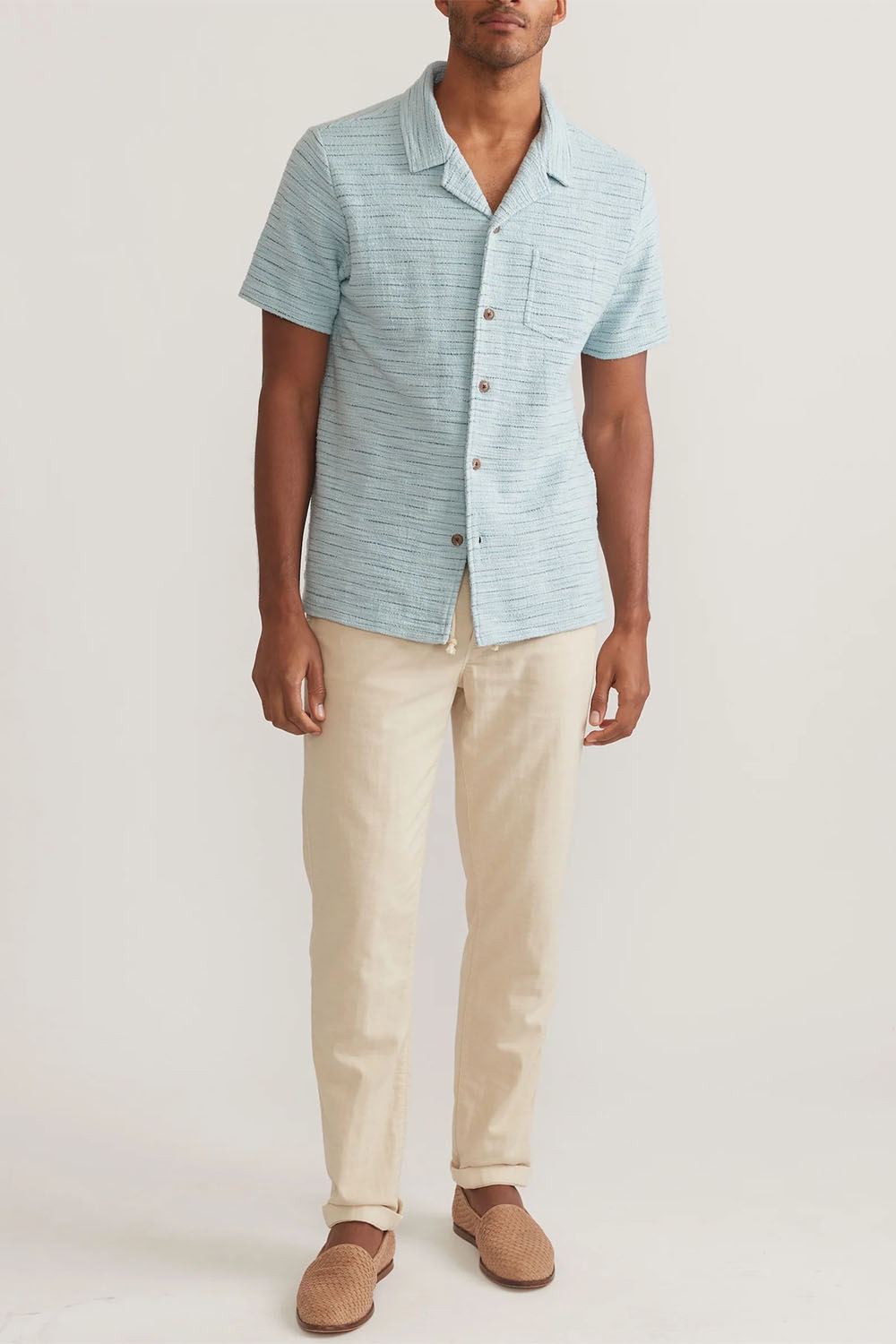 Marine Layer - Beach Texture Resort Shirt - Sterling Blue