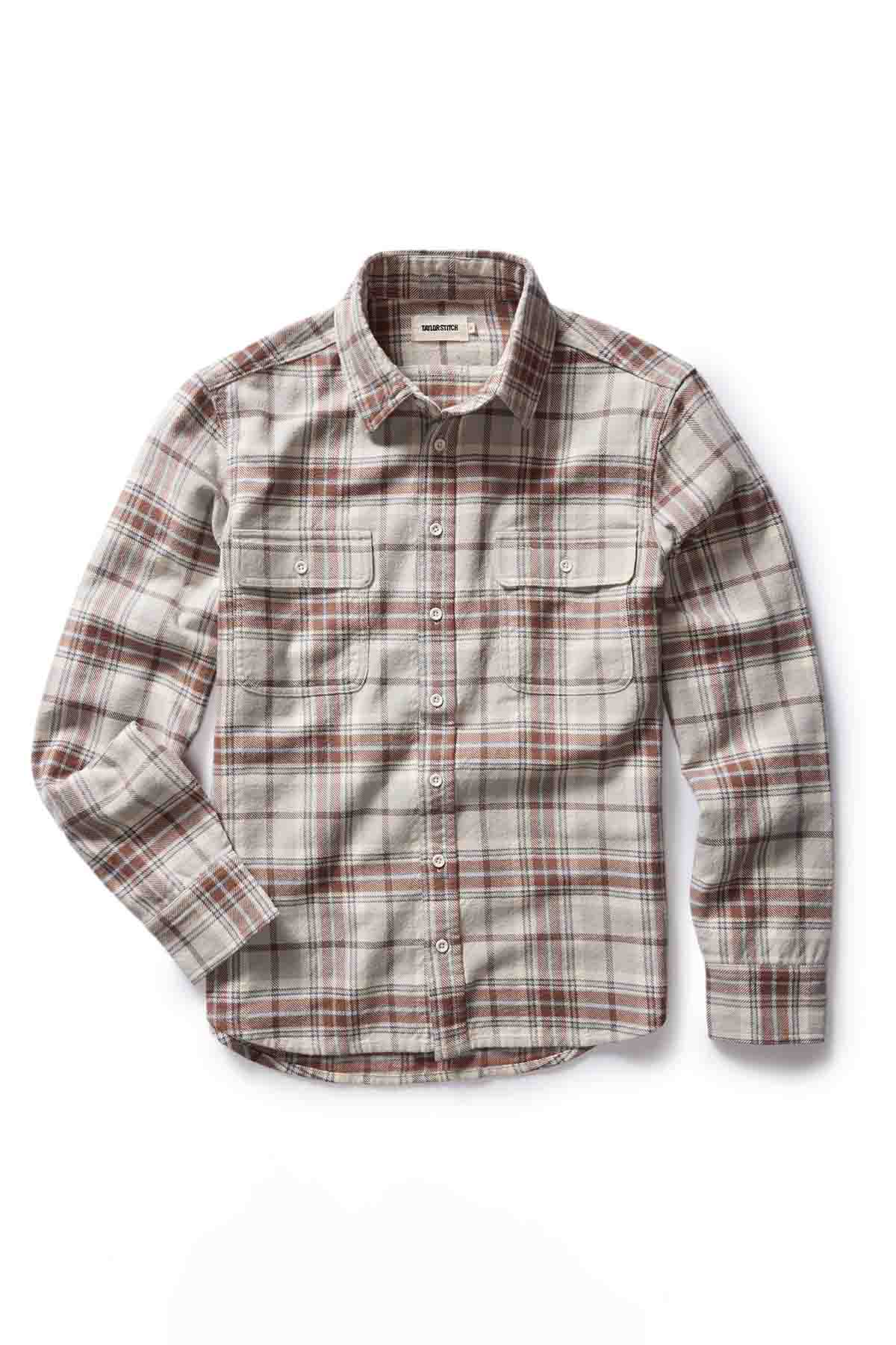 Taylor Stitch - The Ledge Shirt - Redwood Plaid - Flatlay