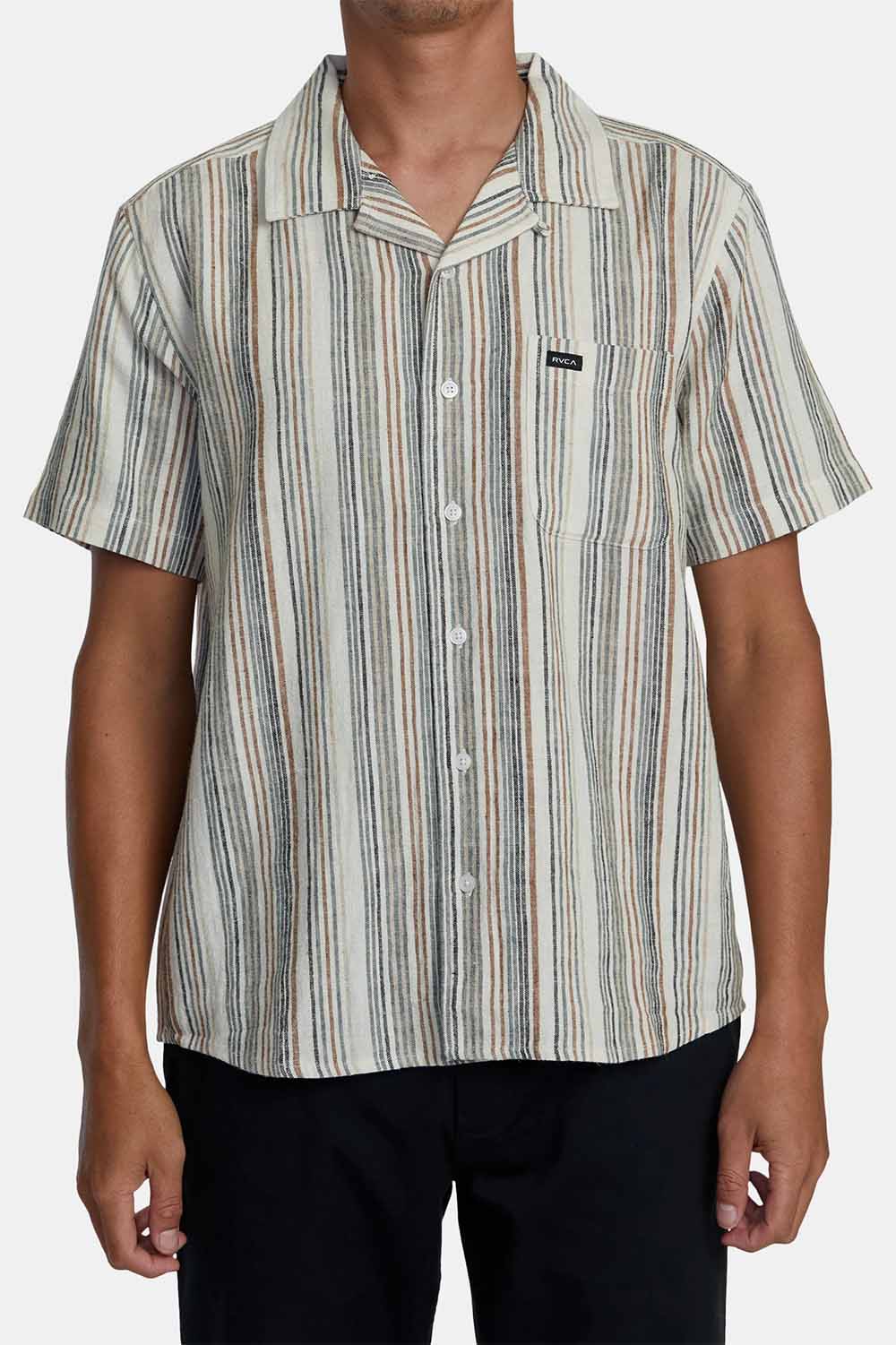 RVCA - Satellite Stripe SS - Antique White - Front