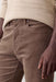 Marine Layer 5 Pocket Flex Terry Cords in Taupe — Detail waist view