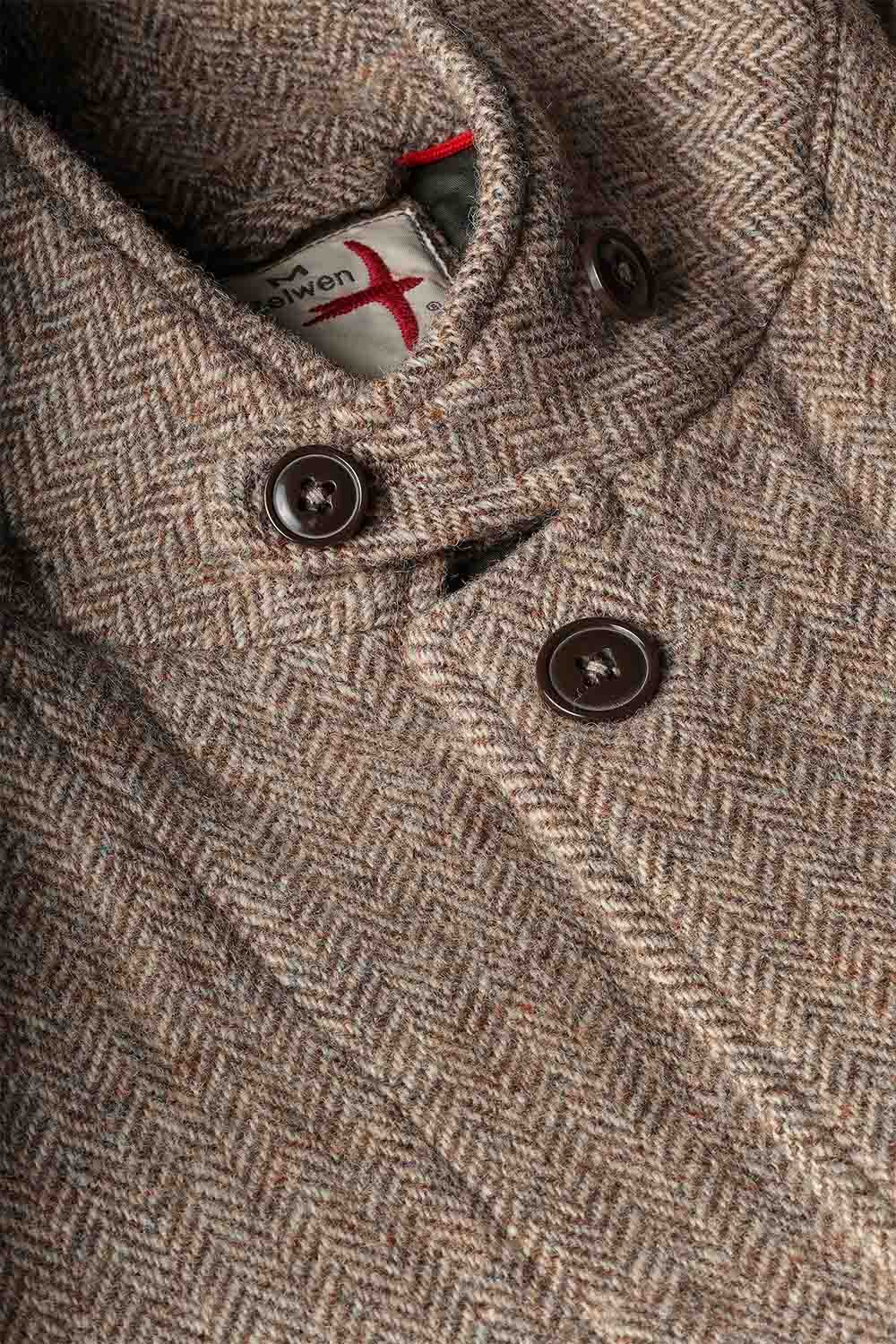 Relwen HERITAGE TRAP BLAZER Ash Brown Herringbone Detail