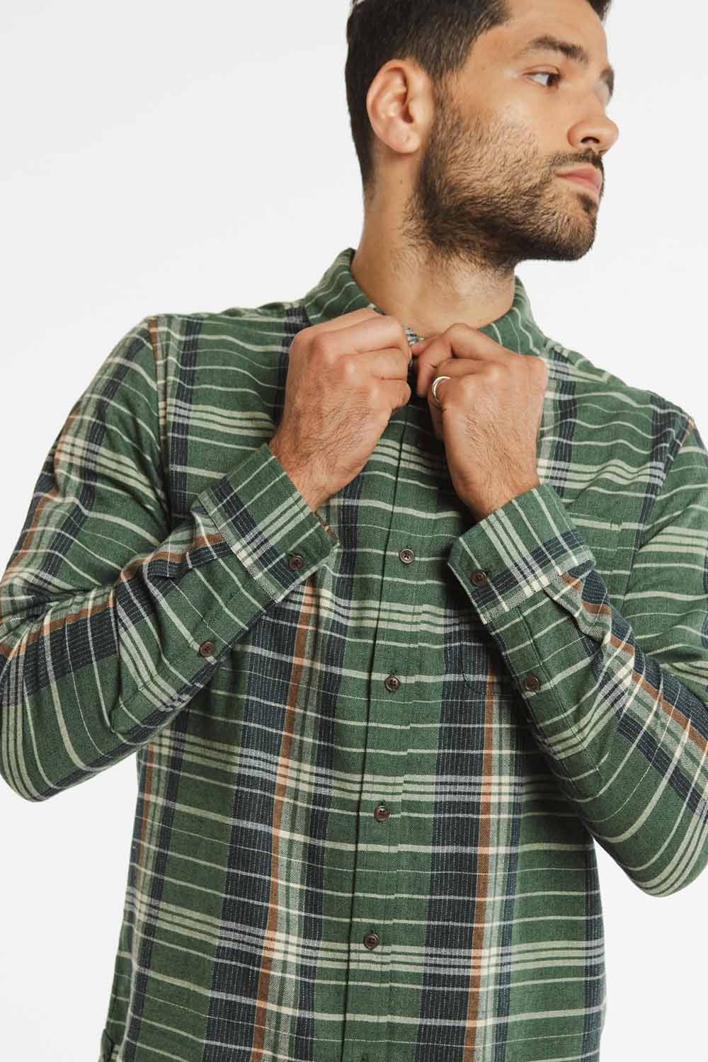 Bridge & Burn - Jude Shirt - Arcadia Plaid - Detail