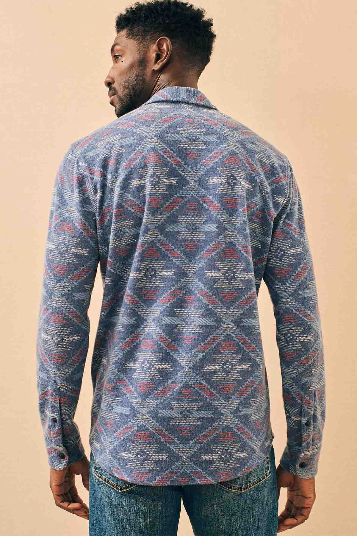 Faherty - Legend Sweater Shirt - Western Jewel Sky - Back
