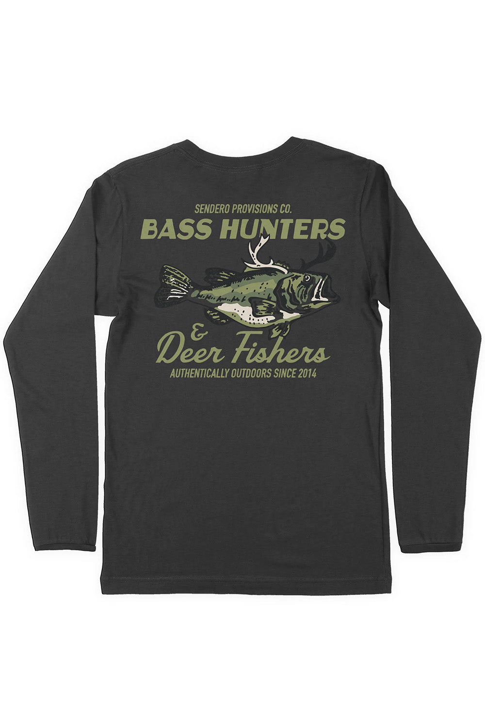 sendero deer fishers long sleeve black flatlay