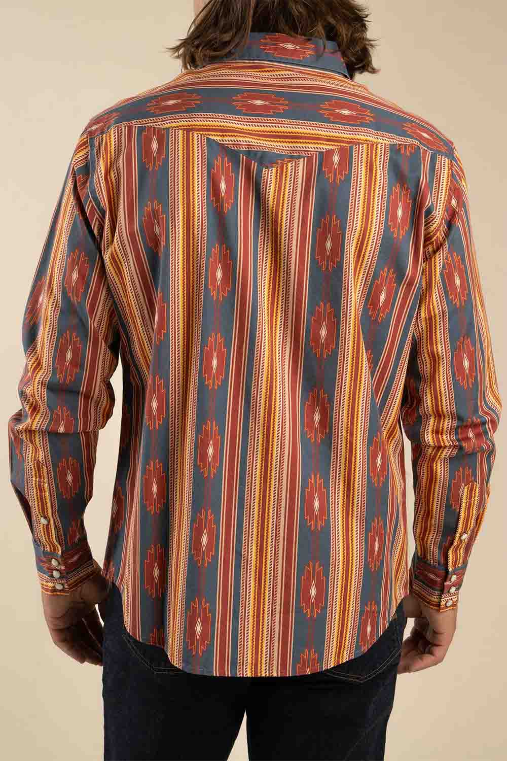 Sendero - Wyatt Pearl Snap Serape Shirt - Tulsa - Back