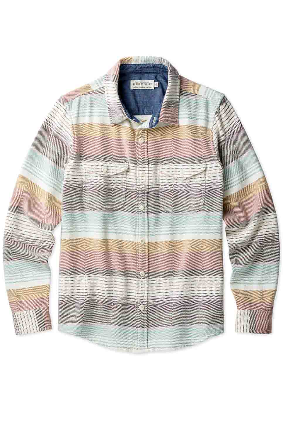 Outerknown - Blanket Shirt - Cloud Sonoran Stripe - Flatlay