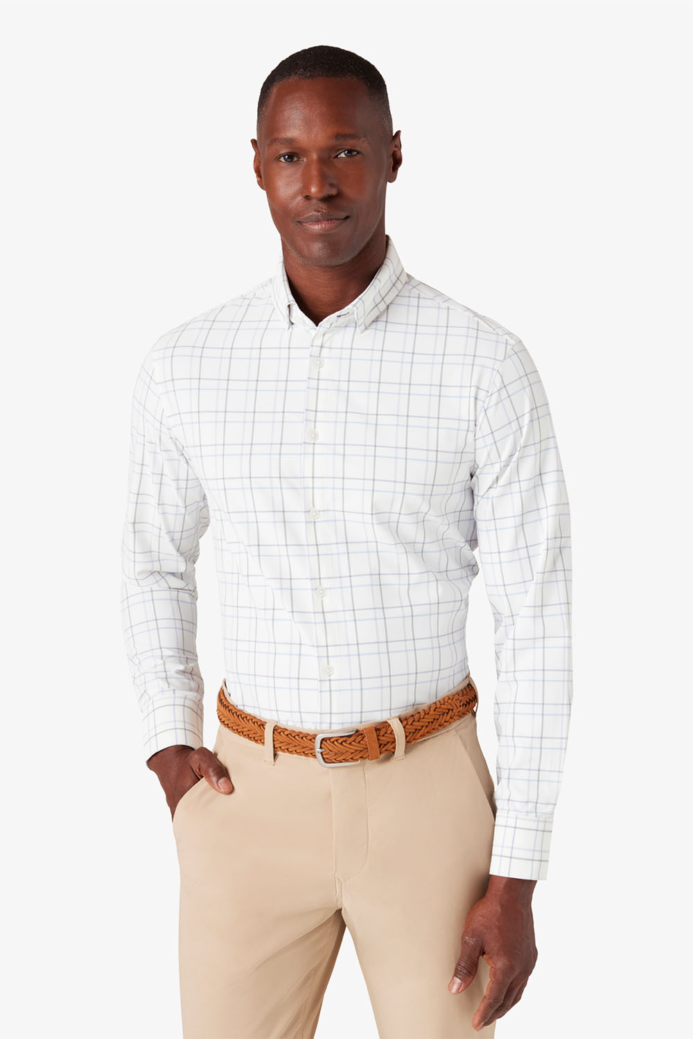 Mizzen + Main - Leeward LS - White Larkin Plaid