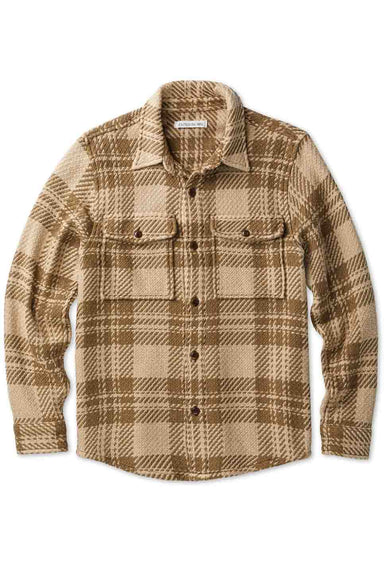 Outerknown - Cloud Weave Shirt - Tawny Wood Sea Mist Plaid - Flatlay