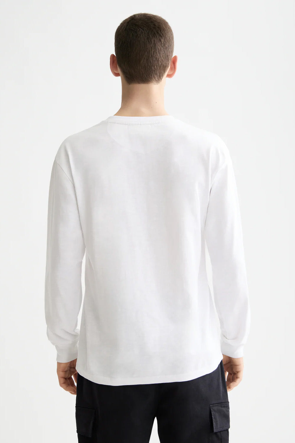 Scotch & Soda - SLUB HENLEY LS - Bright White - Back