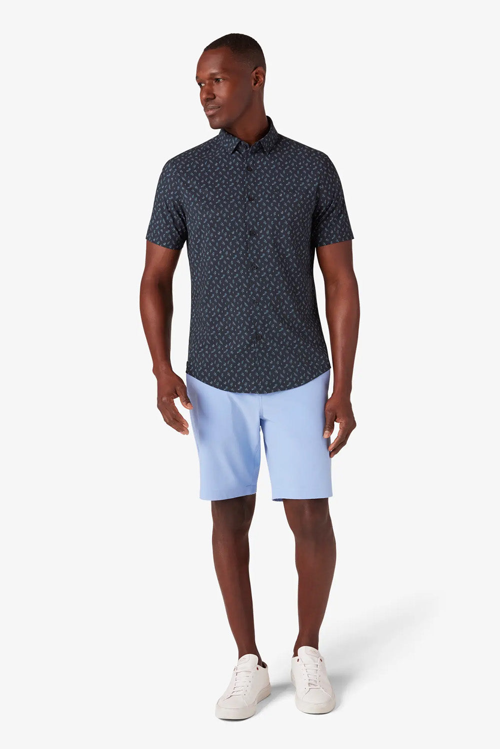 Mizzen + Main - Leeward SS - Navy Multi Leaf - Front