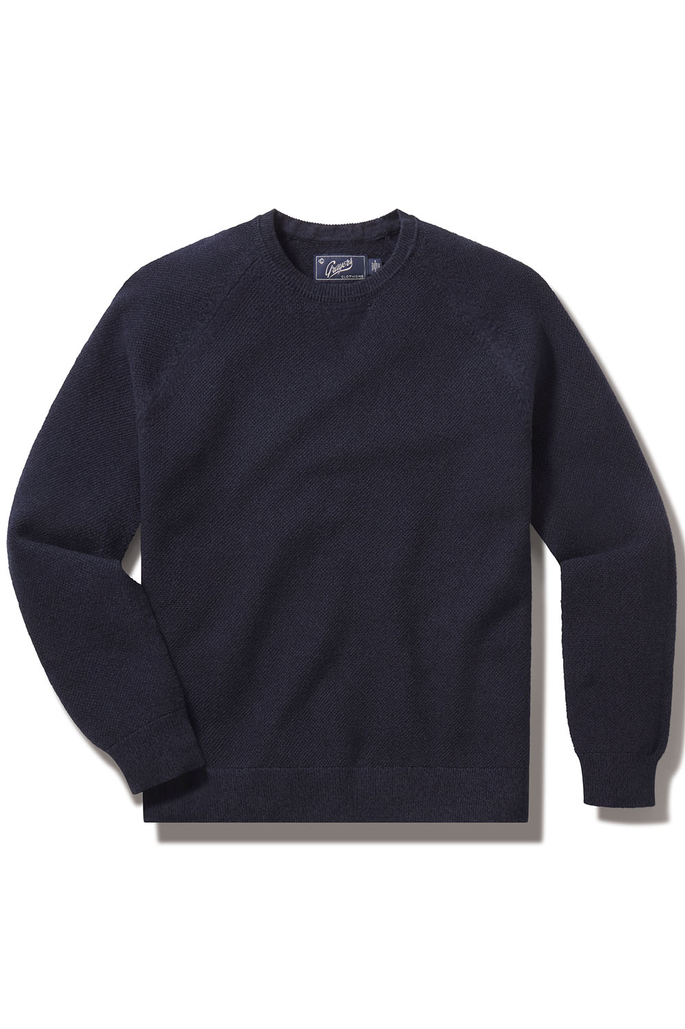 Grayers - Ernest Cashmere Crew - Navy - Flatlay