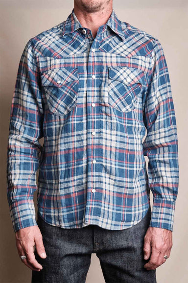 Freenote - Western Scout - Kingfisher Blue Plaid - Model