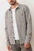 Marine Layer PACIFICA OVERSHIRT Grey Railroad Stripe Open