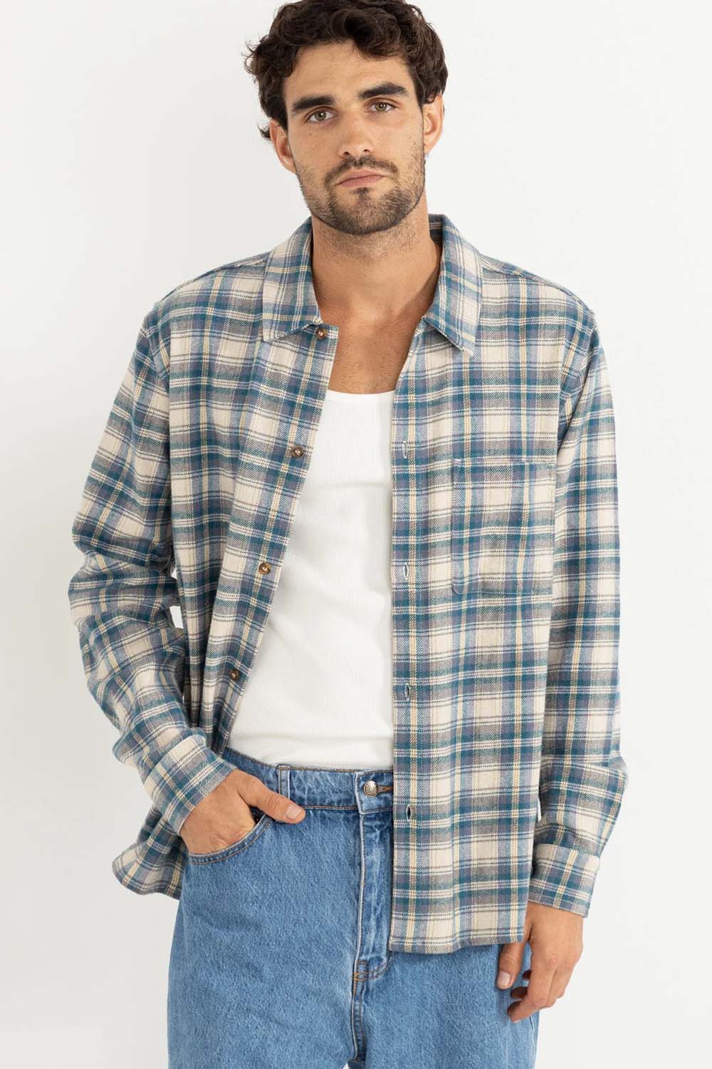 Rhythm Sur LS Flannel Natural Front