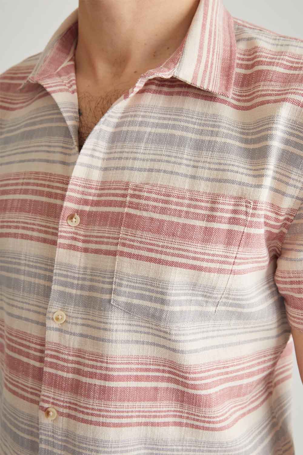 Marine Layer - Stretch Selvage Shirt - Warm Baja Stripe - Detail
