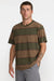 RVCA Dayshift Stripe Tee in Fatigue — Quarter view