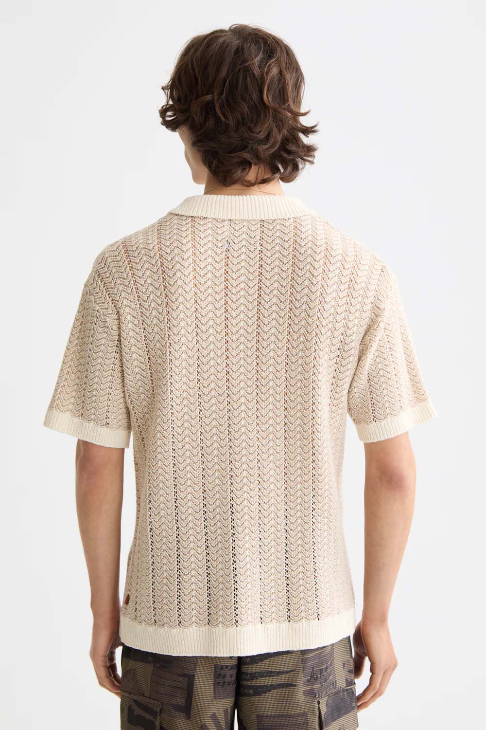 Scotch & Soda - Structured Knitted Polo - Eggnog - Back