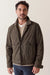 Marine Layer Waxed Trucker Jacket in Olive — Front view