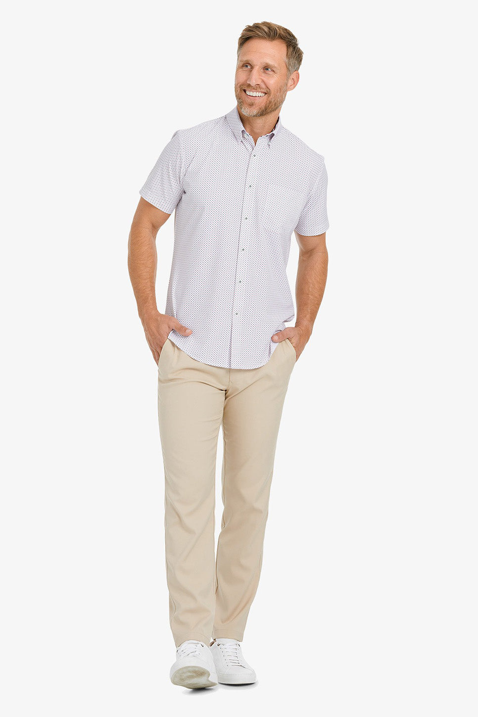 LEEWARD SS Red Navy Dot