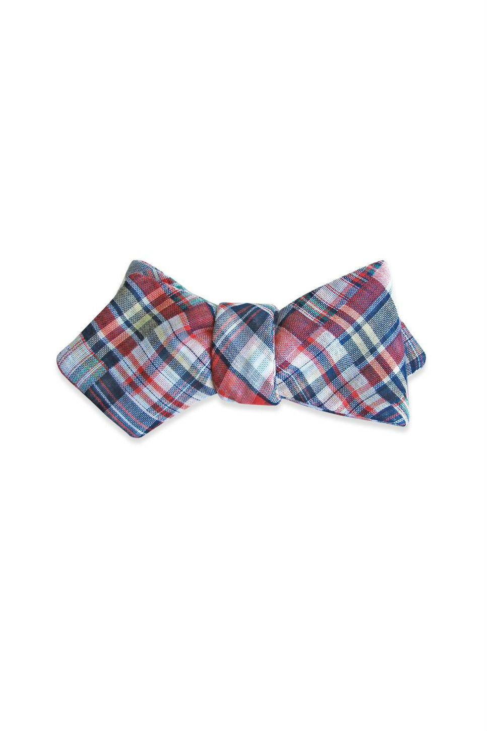 Pocket Square Clothing - The Madras Bow Tie - Blue/Red 