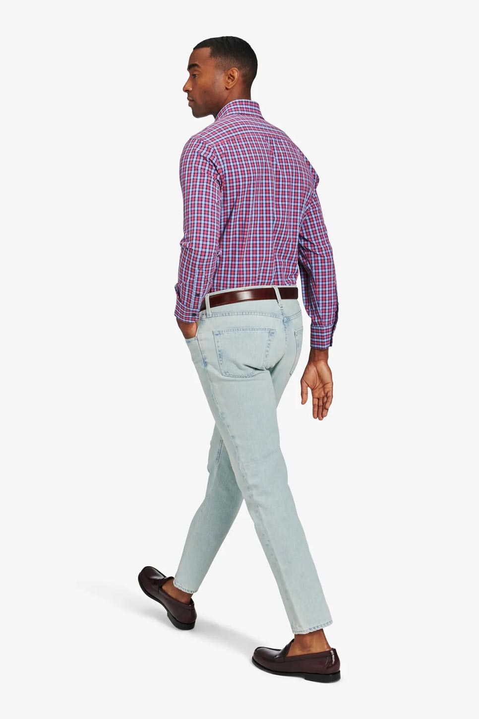 LEEWARD LS Red Navy Multi Check