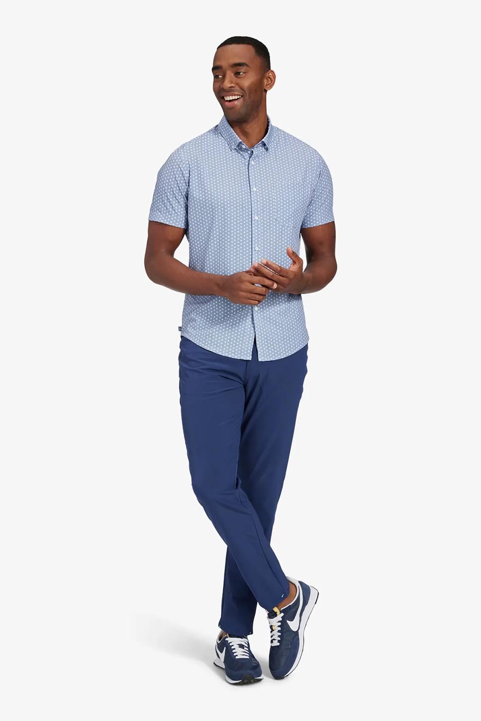 LEEWARD SS Navy Geo Dot Print