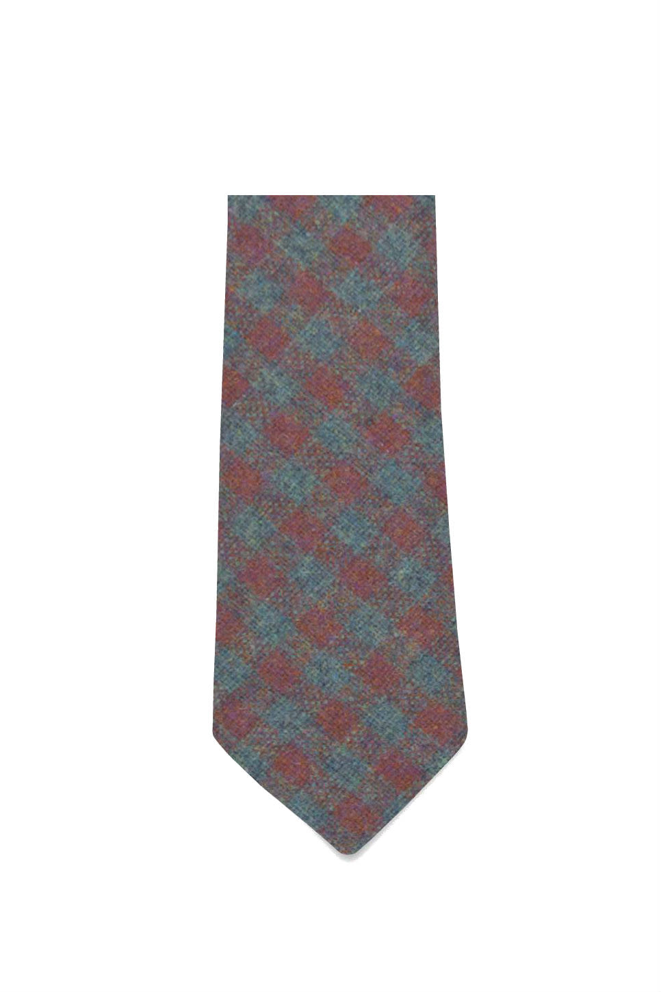 THE BENTON TIE Grey/Burgundy Check