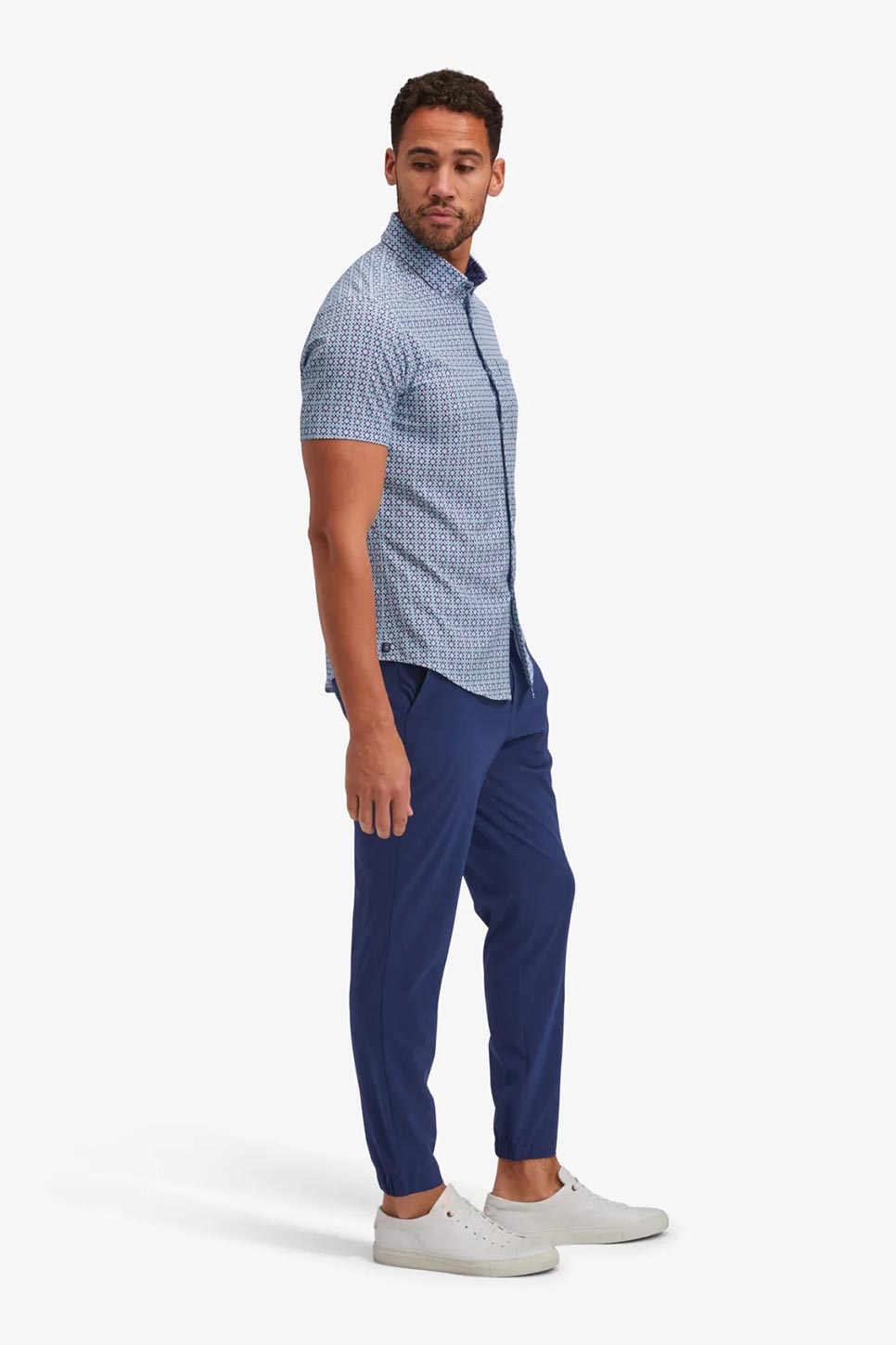 LEEWARD SS Aqua Medallion Print