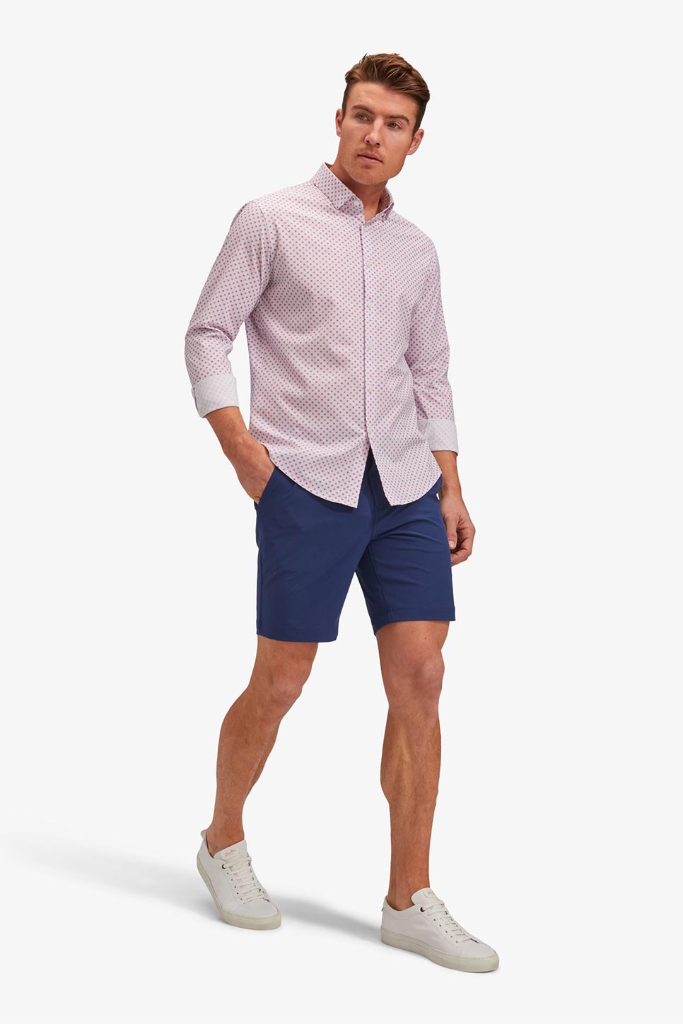 LEEWARD LS Pink Floral Print