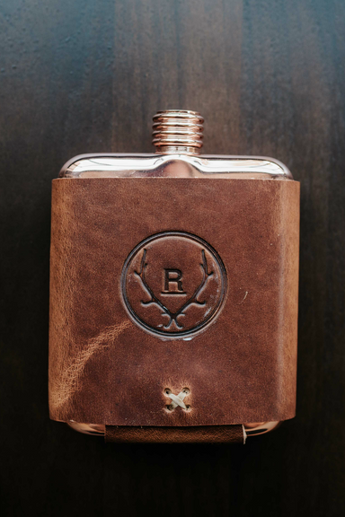 Whiskey Leatherworks - Revolvr Leather Flask - English Tan