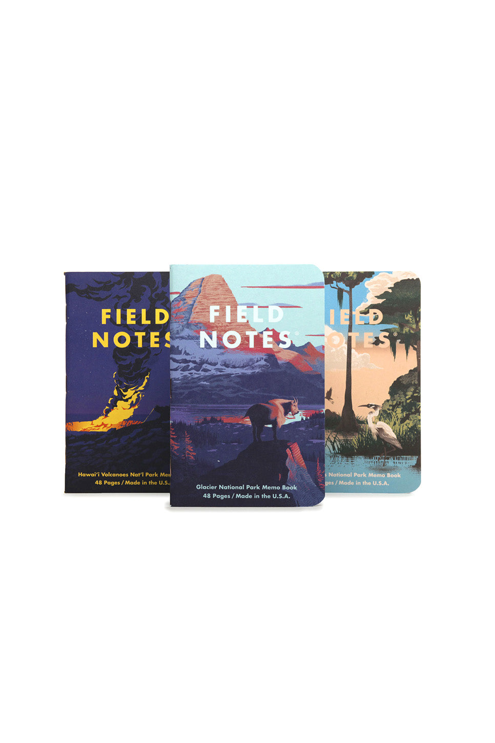 Field Notes - National Parks 3 Pack - Glacier, Hawaii, Everglades