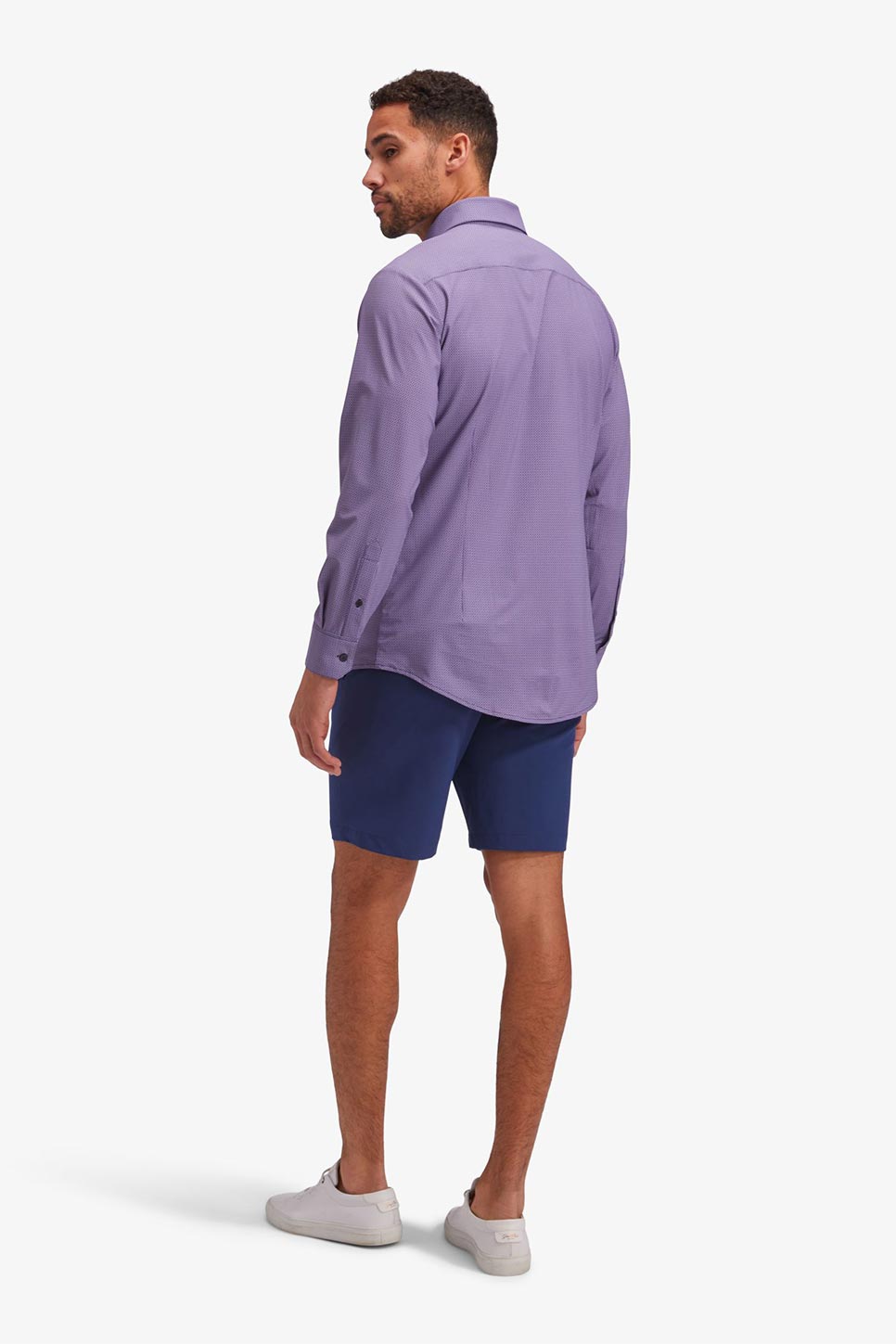 MONACO LS Navy Pink Mini Geo Print