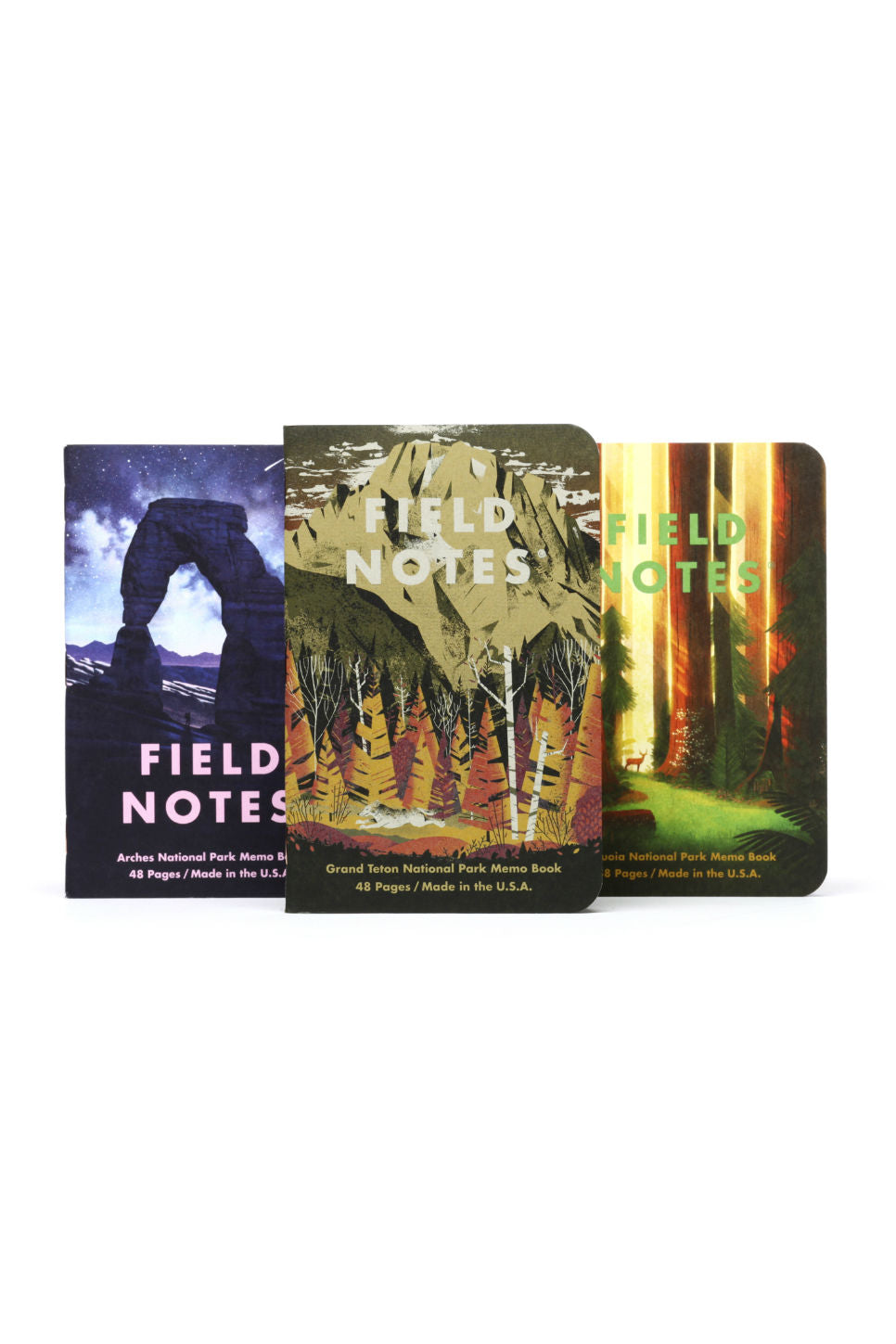 Field Notes - National Parks 3 Pack - Grand Teton, Arches, Sequoia