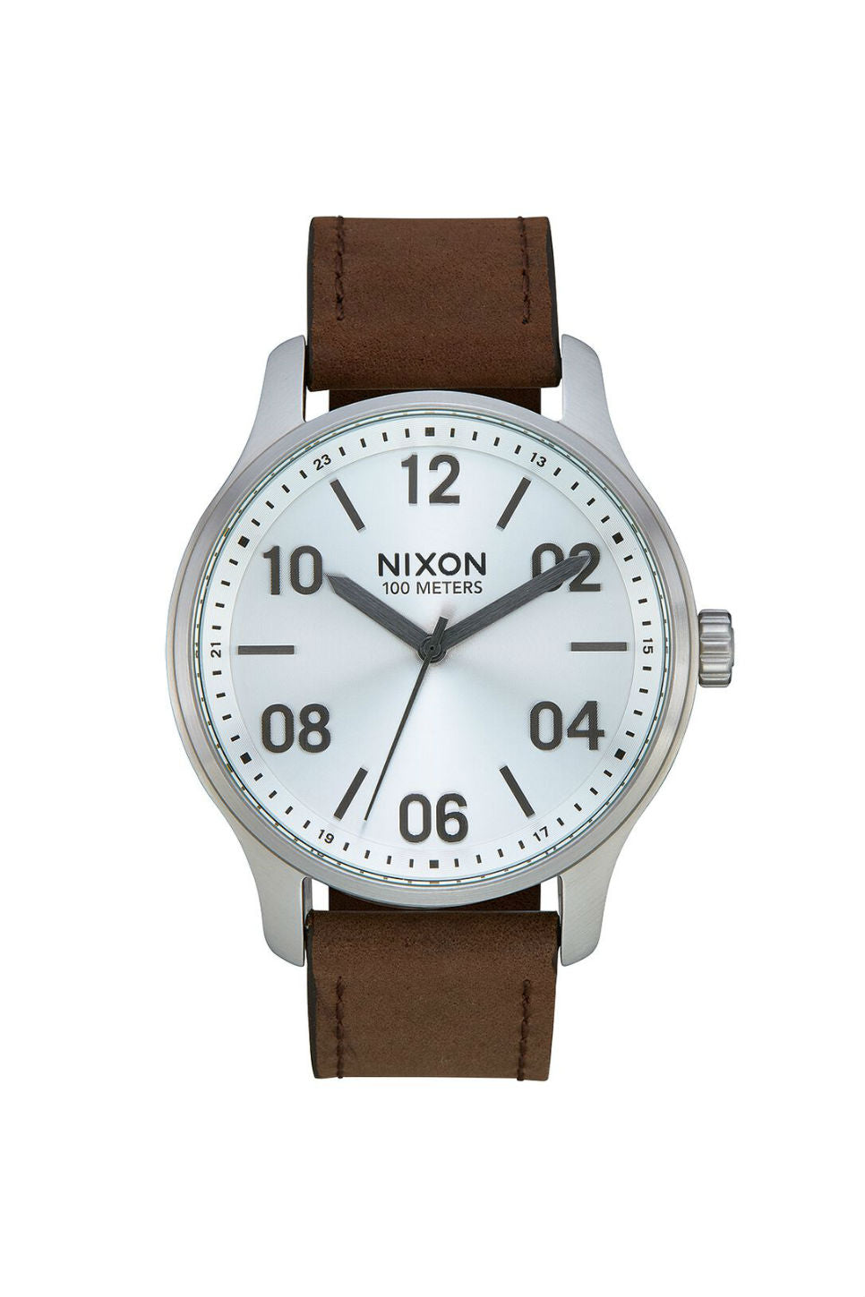 PATROL LEATHER WATCH - SILVER/BROWN
