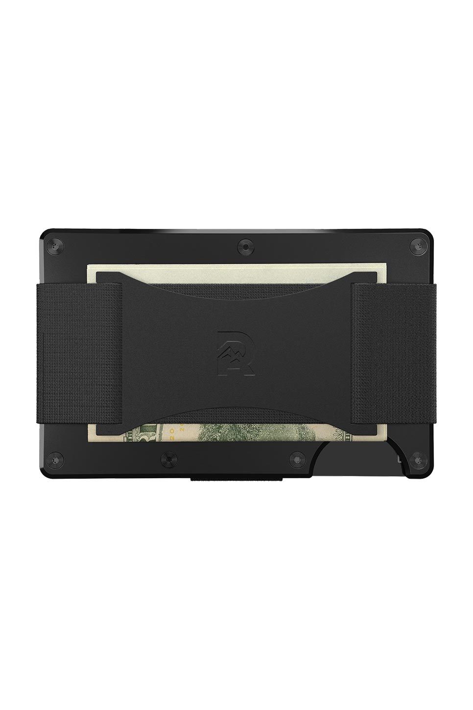Ridge Wallet - Aluminum - Cash Strap - Black - Back